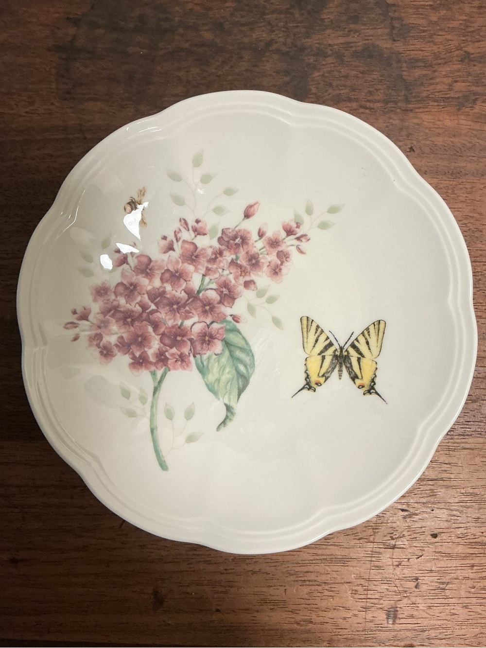 Lenox Butterfly Meadow Party Plate Swallowtail Butterfly and Flowers